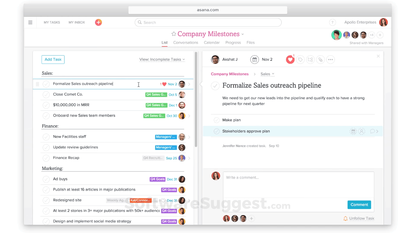 Asana interface