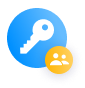 Key and user icons representing flexible permission management