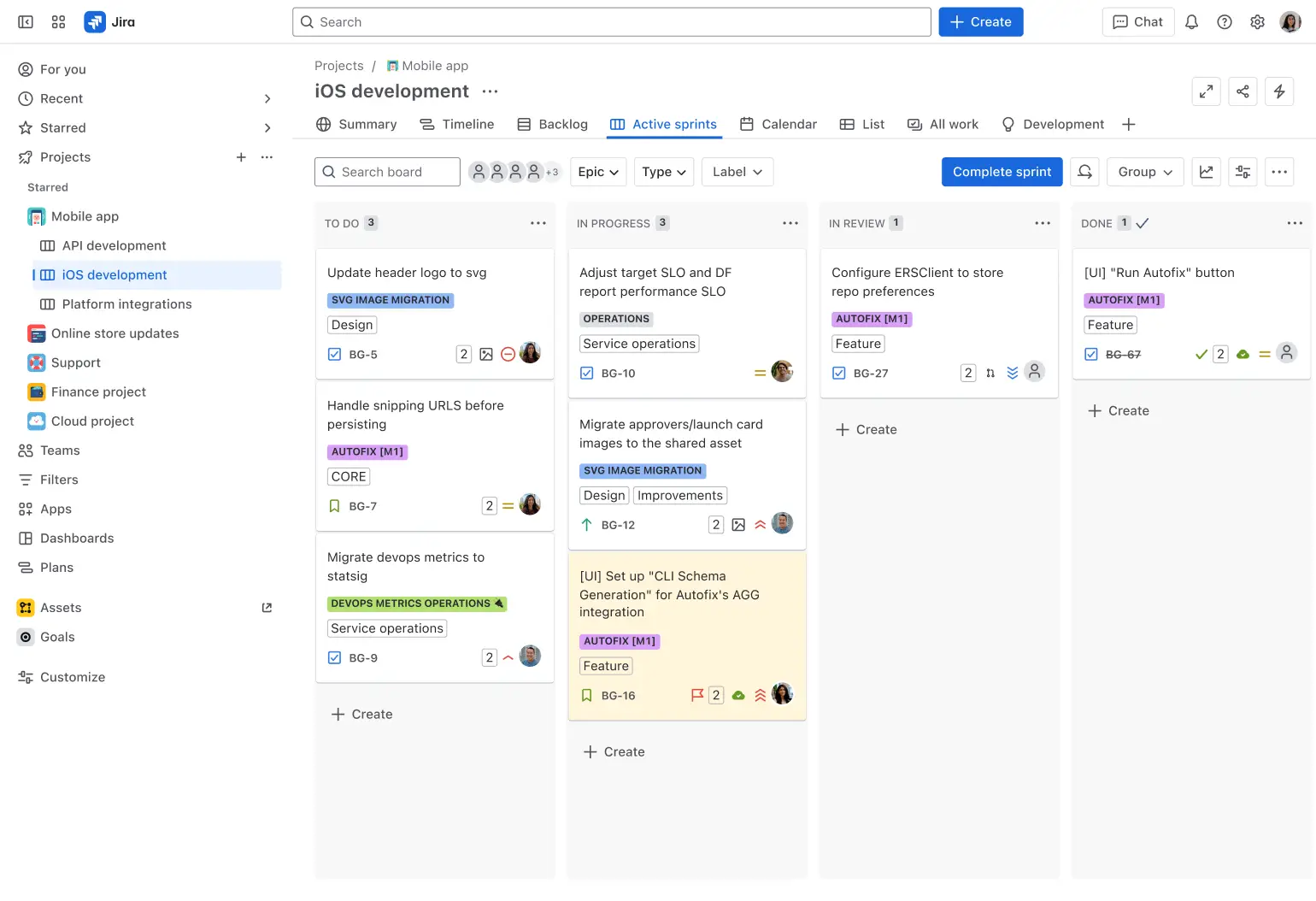 Jira interface.