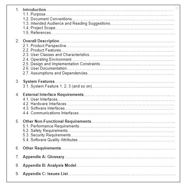 requirements template