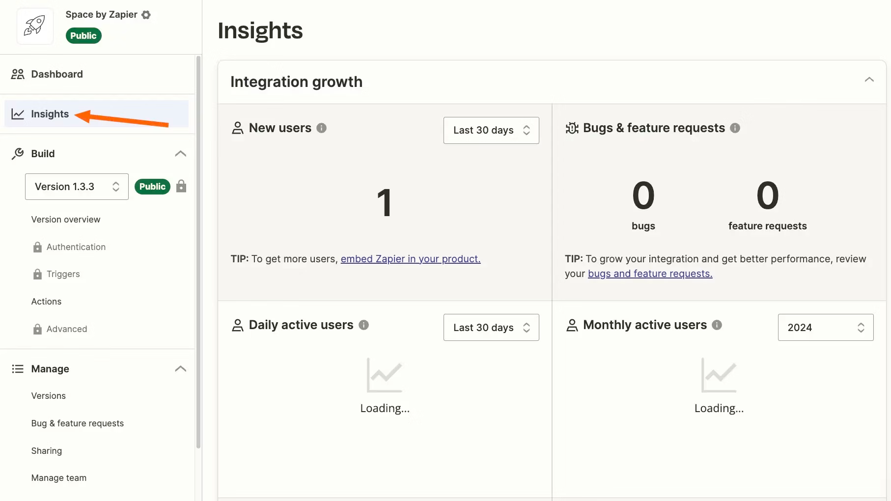 Zapier interface.